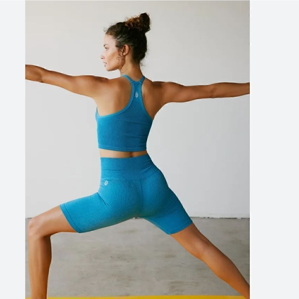 Free People Lurex Blue Shorts M/L